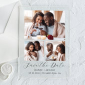 3ミニマル – 写真コラージュ結婚式の日付を保存 アクリル招待状