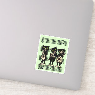 3ミュージカル黒猫シートミュージックグリーン シール