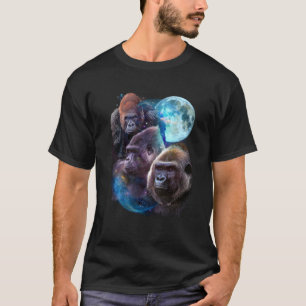 3ムーンゴリラ動物園おもしろい動物愛好家ユーモアサル Tシャツ