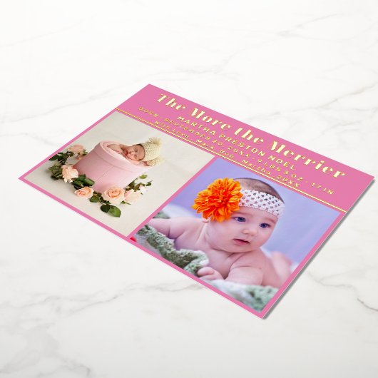 3メリー枚の写真新生児金ゴールド 箔シーズンカード (回転した状態)