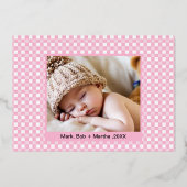 3メリー枚の写真新生児金ゴールド 箔シーズンカード (裏面)