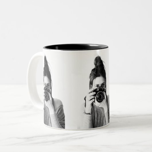 3モダンつミニマルの写真をクリーニング ツートーンマグカップ (正面左)