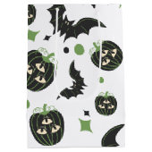 3モダンアイカボチャとこうもりハロウィン ミディアムペーパーバッグ (裏面)