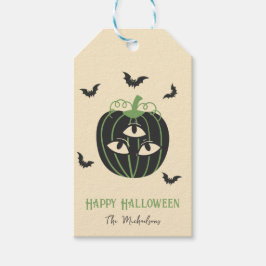 3モダンアイカボチャとこうもり名前をカスタムするギフトTa ギフトタグ
