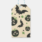 3モダンアイカボチャとこうもり名前をカスタムするギフトTa ギフトタグ (裏面)
