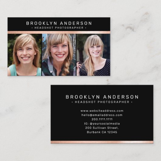 3モダンフォトグラファーバラ金箔 名刺 (正面/裏面)