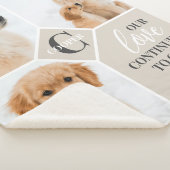 3モダンフォトコラージペットドッグモノグラム シェルパブランケット (3/4)