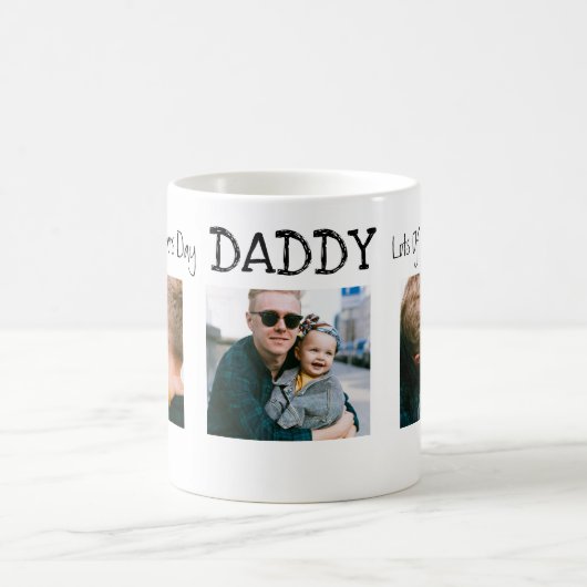 3モダンフォトコラージュのファースト・ファーザーの日 コーヒーマグカップ (中央)