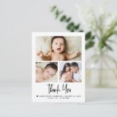 3モダンフォトコラージュベビーありがとうございました誕生 ポストカード (スタンド正面)