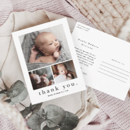 3モダンフォトコラージュベビーありがとう ポストカード