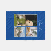 3モダンフォトコラージュ犬 フリースブランケット (正面(横))