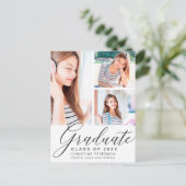 3モダンフォトコラージュ黒台卒業 ポストカード (スタンド正面)