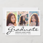 3モダンフォトコラージュ黒台卒業 案内状 (正面)