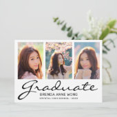 3モダンフォトコラージュ黒台卒業 案内状 (スタンド正面)