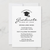 3モダンフォトコラージュ黒台卒業 案内状 (裏面)