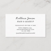 3モダンフォトヘアとメイクアップ白黒 名刺 (裏面)