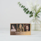 3モダンフォトヘア&メイクアップブラックと金ゴールド 名刺 (スタンド正面)