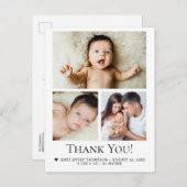 3モダンベビー写真誕生統計あり ポストカード (正面/裏面)