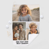 3モダンミニマル枚の写真のコラージュと文字 ゴルフタオル (インサイチュ)