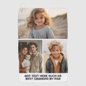 3モダンミニマル枚の写真のコラージュと文字 ゴルフタオル (正面)