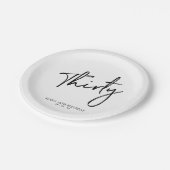 3モダンレタリング30歳の誕生日紙プレート ペーパープレート (アングル)