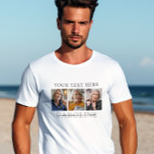 3モダン写真カスタム文字葬儀/メモリアル Tシャツ