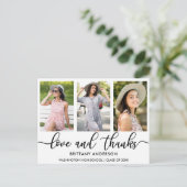 3モダン写真卒業の愛と感謝していBW 案内ポストカード (スタンド正面)