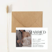 3モダン写真結婚の発表パーティー 招待状