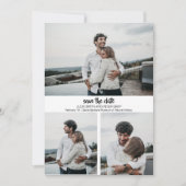 3モダン枚のカスタム写真を保存する日付招待状 招待状 (正面)