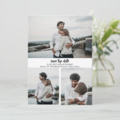 3モダン枚のカスタム写真を保存する日付招待状 招待状 (スタンド正面)