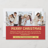 3モダン枚のコラージュかわいい赤いクリスマス シーズンカード (正面)