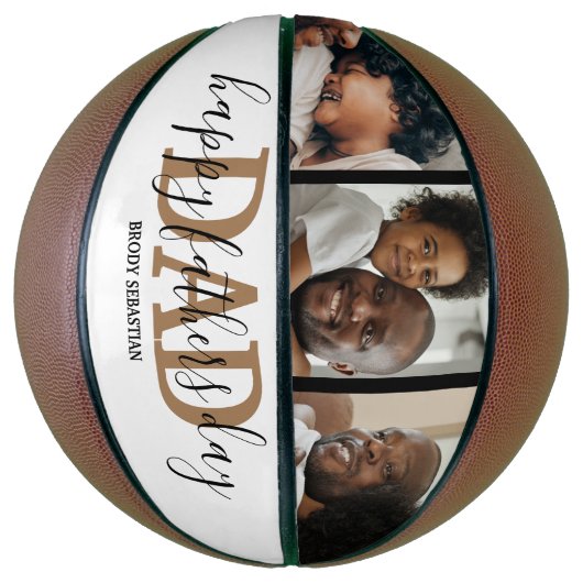 3モダン枚のコラージュ | Happy Faters Day バスケットボール (縦)