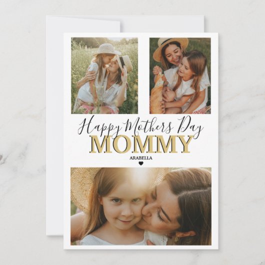 3モダン枚のコラージュ | Happy Mothers Day シーズンカード (正面)