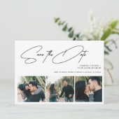 3モダン枚の写シンプル真をス結婚クリプト セーブザデート (スタンド正面)