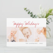 3モダン枚の写シンプル真を送るクリスマス シーズンカード (スタンド正面)