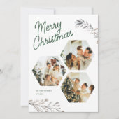 3モダン枚の写真クリスマス・グリーティング・ホリデー・カード シーズンカード (正面)