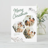 3モダン枚の写真クリスマス・グリーティング・ホリデー・カード シーズンカード (スタンド正面)