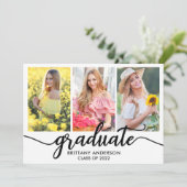 3モダン枚の写真卒業発表カード 案内状 (スタンド正面)
