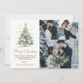 3モダン枚の数々の写真クリスマスツリー シーズンカード (正面)