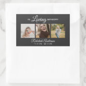 3モダン枚フォトコラージュ葬儀長方形シール 長方形シール (バッグ)