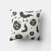 3モダン目カボチャとこうもりハロウィン クッション (裏面)