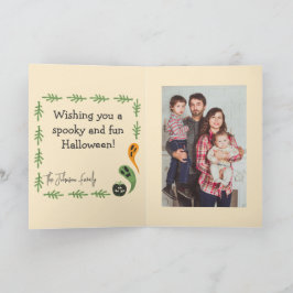 3モダン目カボチャハッピーハローウィン写真 カード