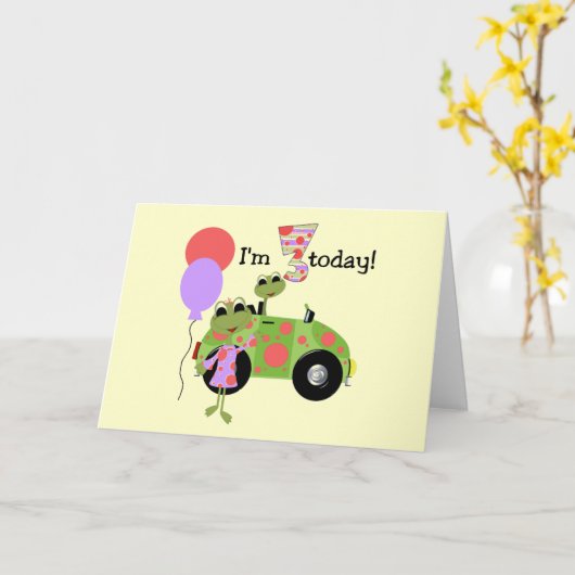 3モダンrd誕生日Tシャツとギフト カード (黄色い花)