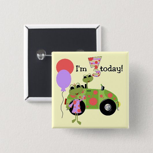 3モダンrd誕生日Tシャツとギフト 缶バッジ (正面&裏面)