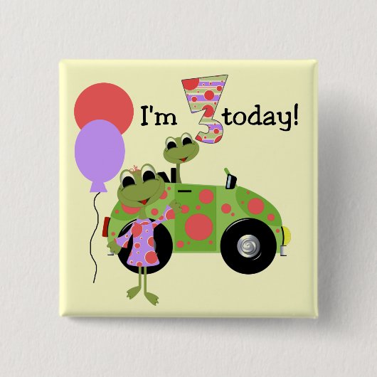 3モダンrd誕生日Tシャツとギフト 缶バッジ (正面)