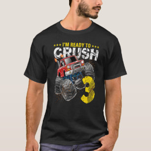 3モンスタートラック3回目の誕生日Bを潰す準備ができている Tシャツ