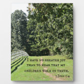 3ヨハネ1:4私は聞くほ素晴らしど喜びがない フォトプラーク (正面)