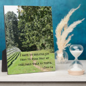 3ヨハネ1:4私は聞くほ素晴らしど喜びがない フォトプラーク (側面)