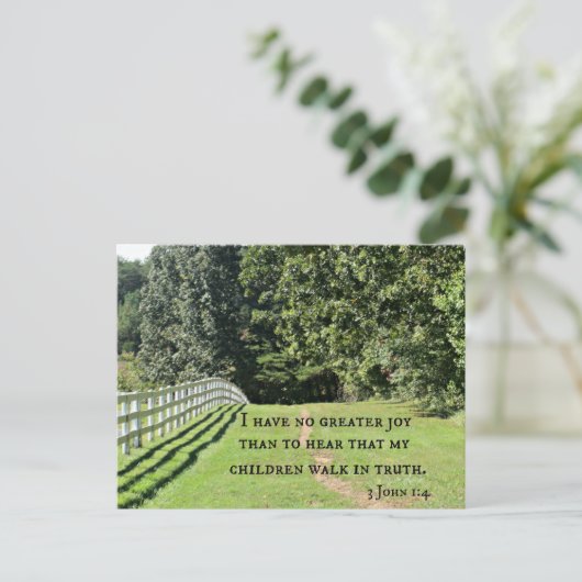 3ヨハネ1:4私は聞くほ素晴らしど喜びがない ポストカード (スタンド正面)