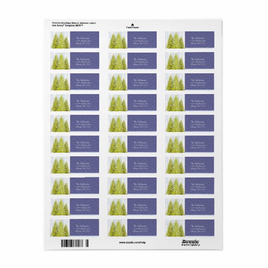 3ライムクリスマスツリー差出人住所 ラベル (フルシート)